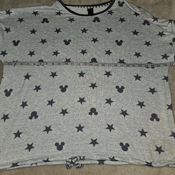 Disney Mickey Mouse 2-Pc Pajamas Lounge Set Top Pants Gray Stars Womens XXL READ - Picture 16 of 16